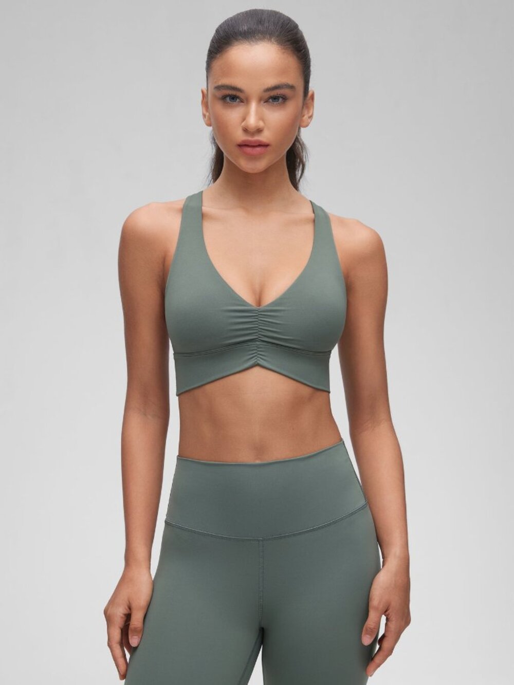Butterluxe V Neck Ruched Longline Bras